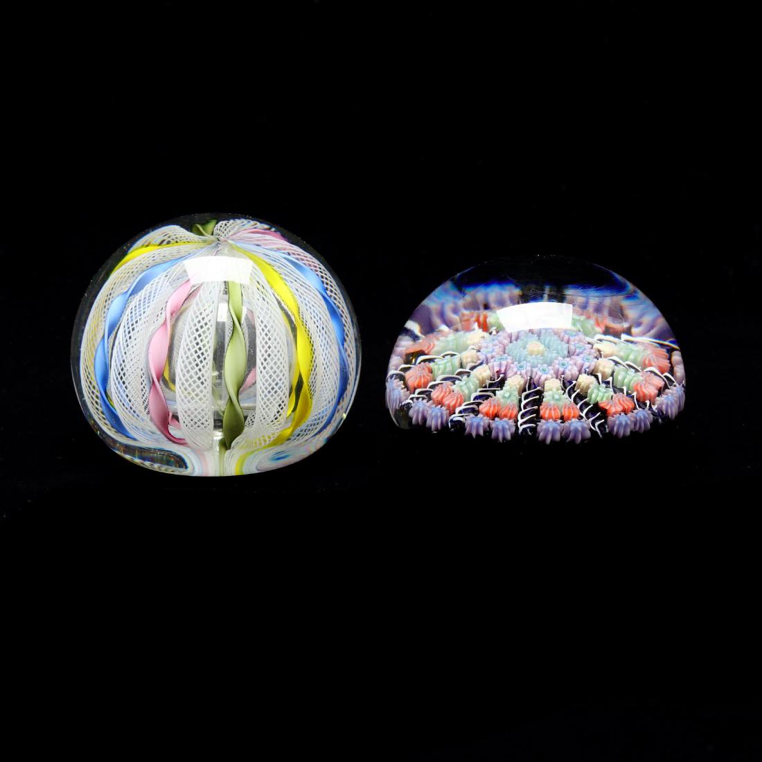 Two Fine Cane Worked Paperweights (1 of 5)