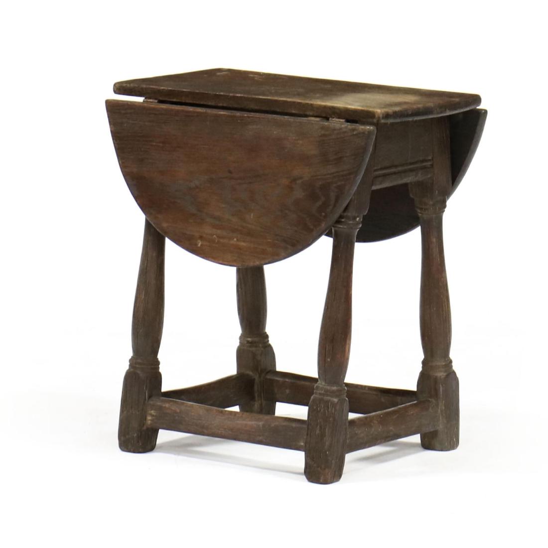 English Jacobean Style Diminutive Drop Leaf Oak Side (1 of 3)