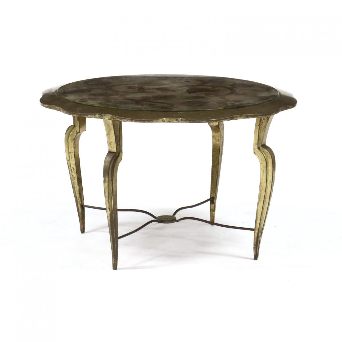 Contemporary Reverse Painted Low Circular Side Table (1 of 2)