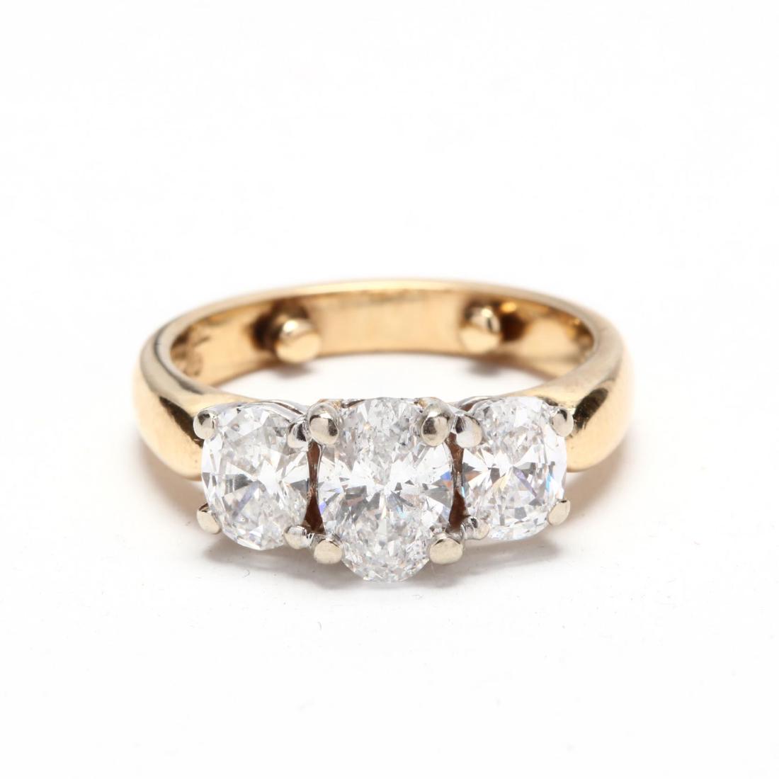 14KT Three Stone Diamond Ring (1 of 5)