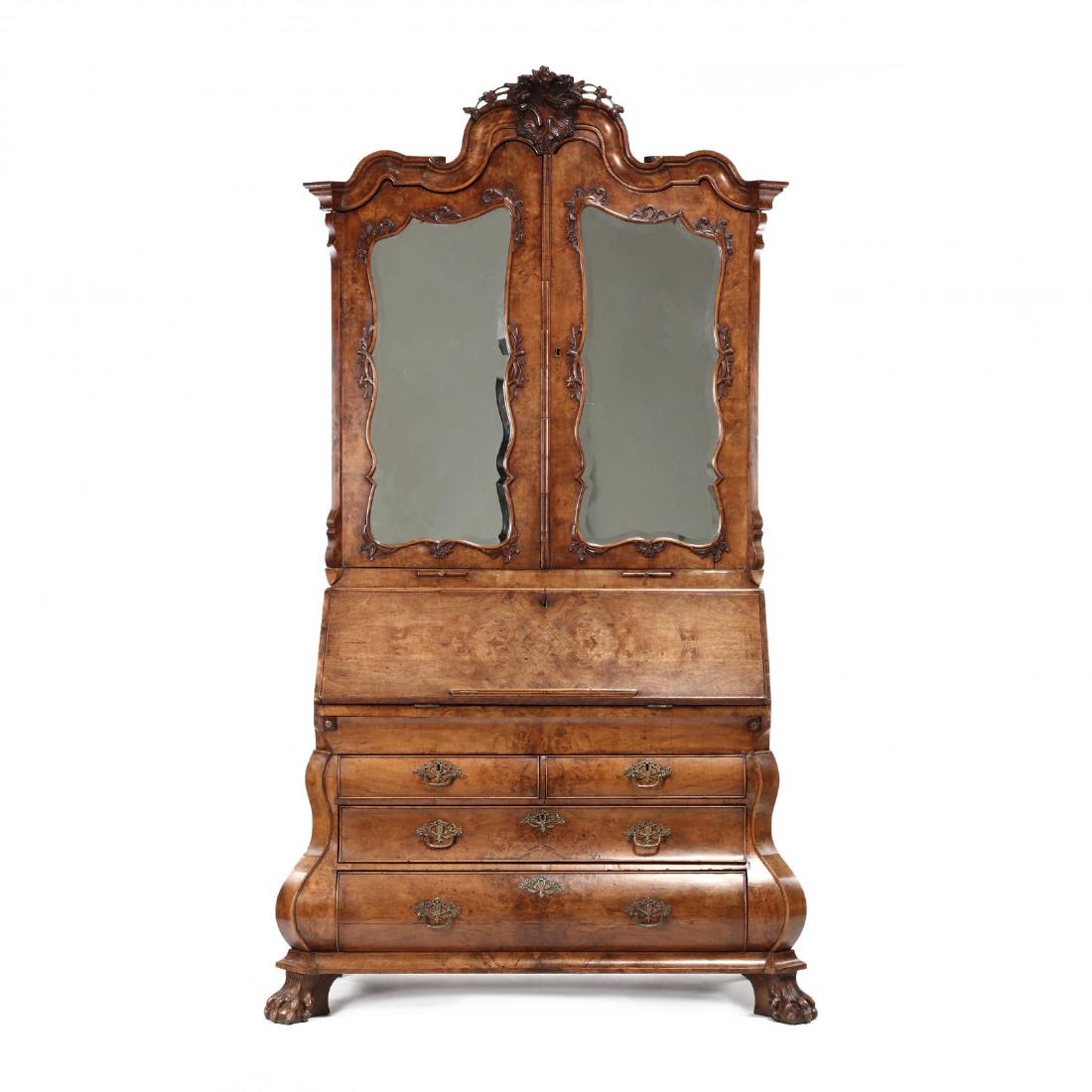 French or Dutch Baroque BombÃ© Secretaire Bookcase (1 of 10)