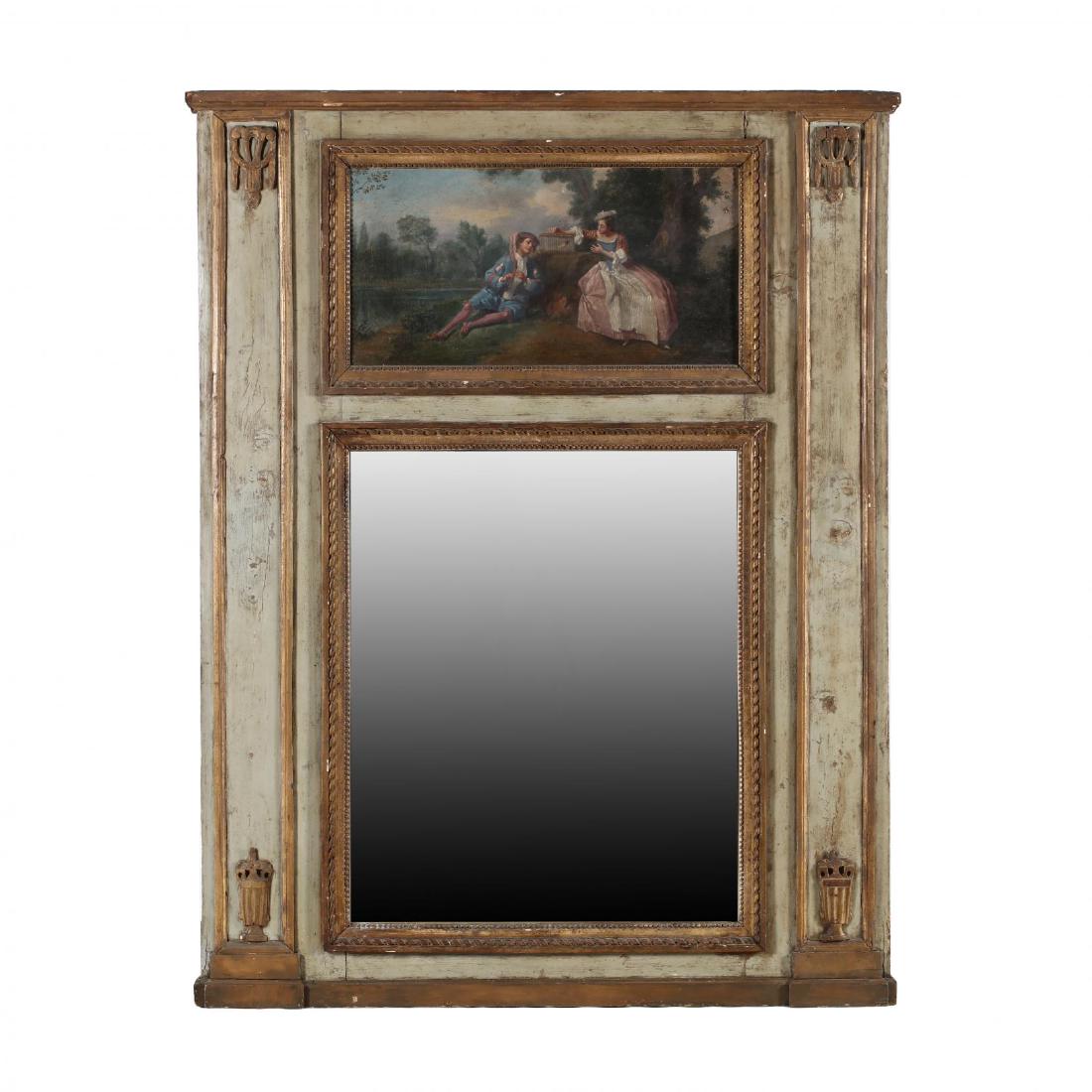 A French Parcel Gilt and Pale Blue Painted Trumeau (1 of 6)