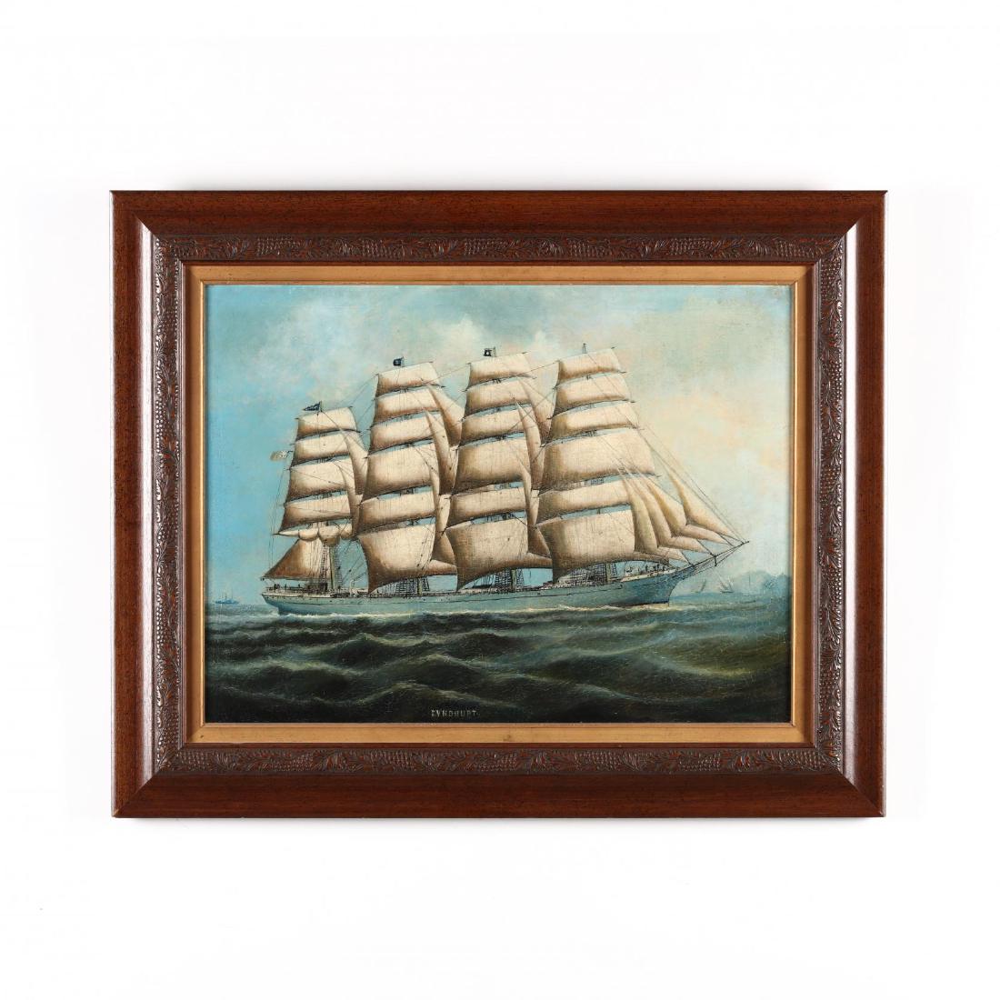 Antique China Trade School Painting,  The Ship (1 of 4)