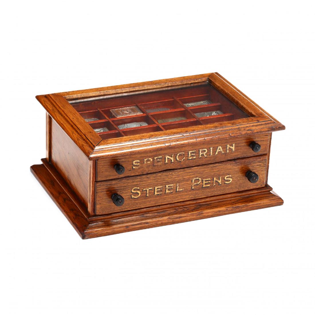 Match Safe Collection In A Spencerian Pen Display Case