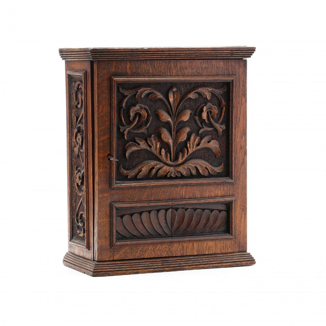 Antique Carved Oak Hanging Cabinet (1 of 5)