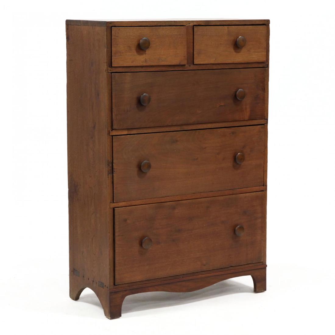 North Carolina Walnut Semi-Tall Chest of Drawers (1 of 3)