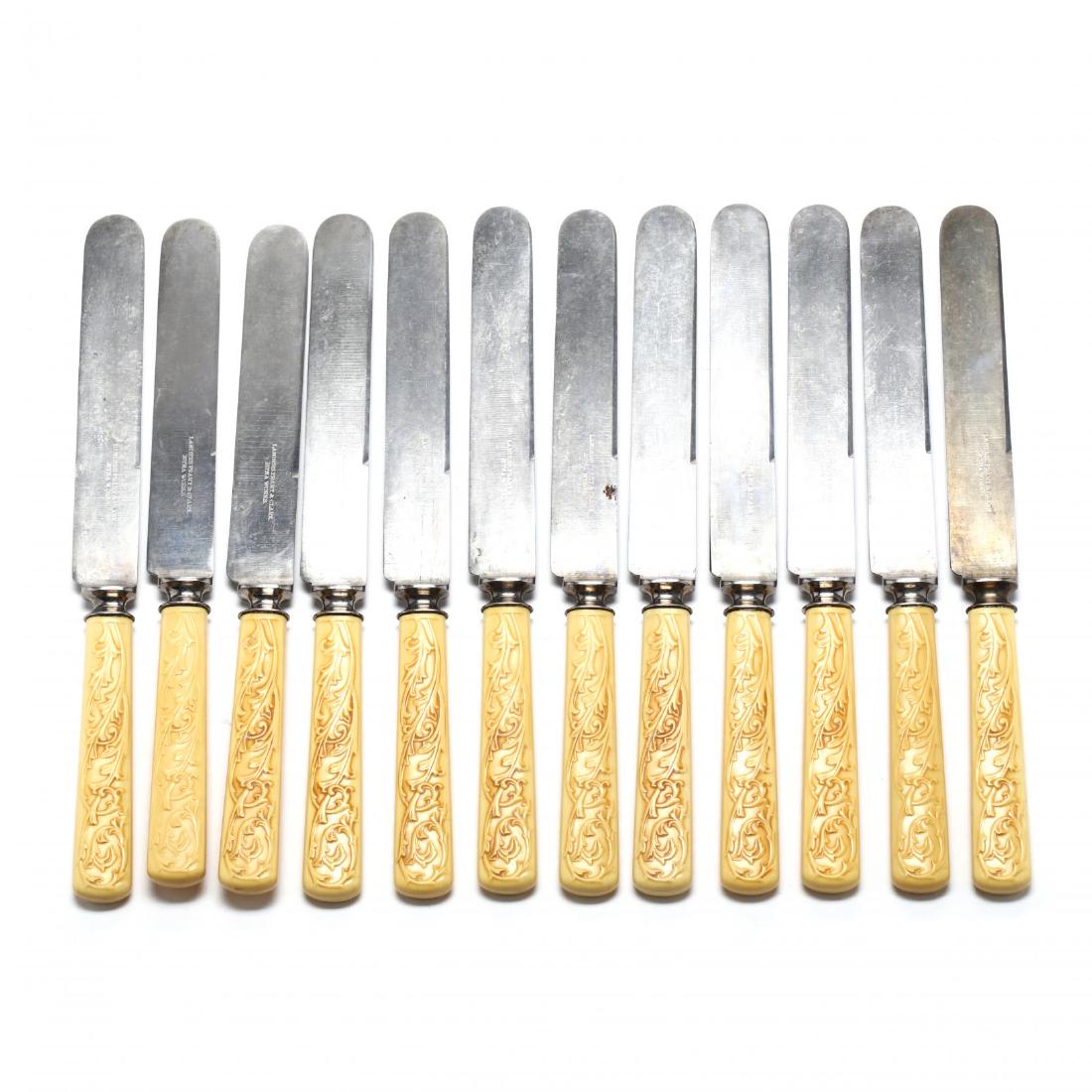 A Set of Twelve Celluloid Handled Dinner Knives (1 of 5)