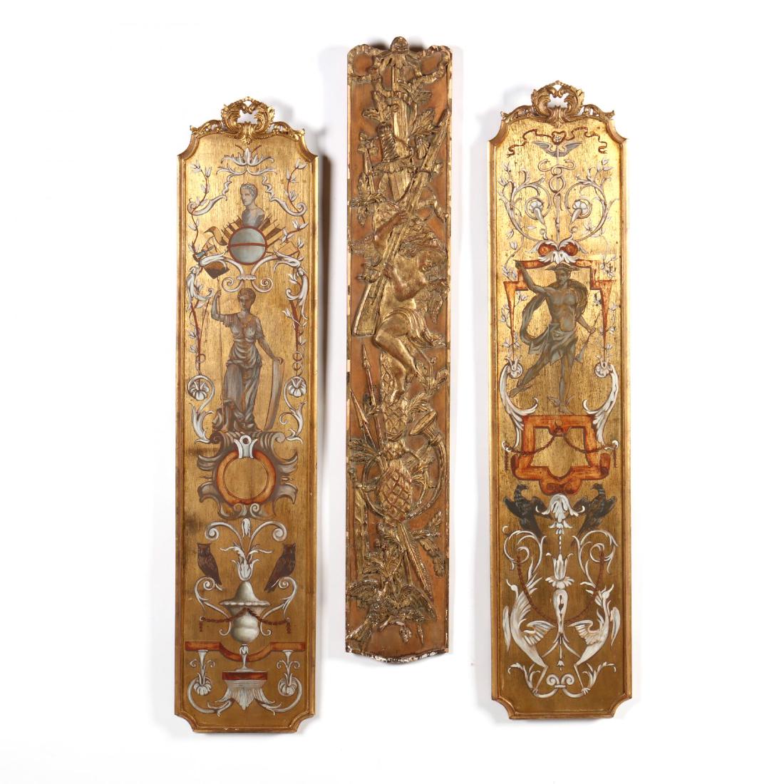 Palladia, Three Carved and Gilt Wall Panels (1 of 3)