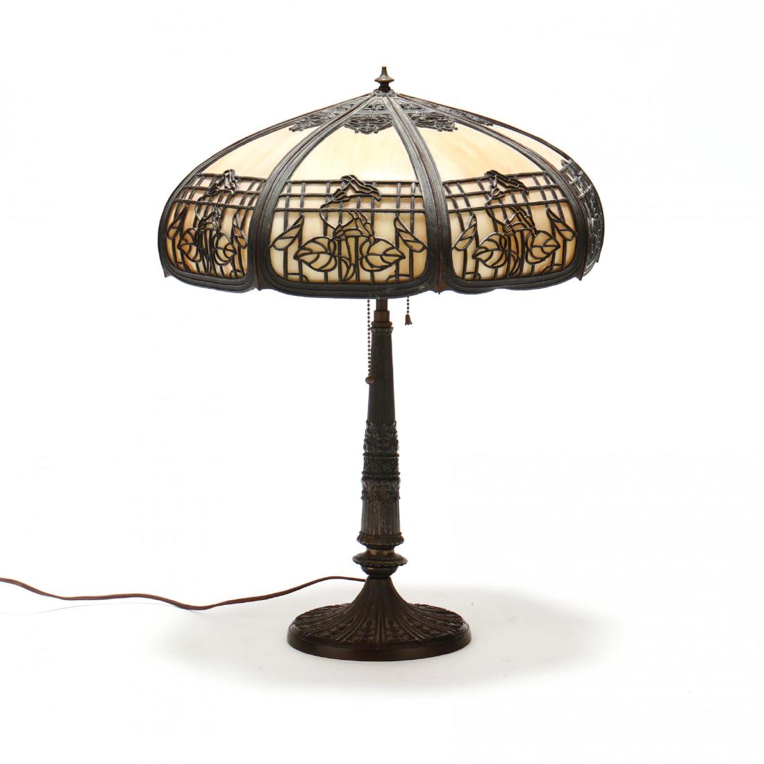 Antique Slag Glass Table Lamp (1 of 3)