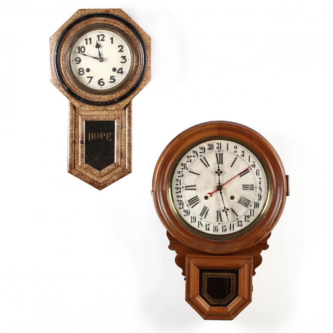 Two Antique Wall Clocks (1 of 3)