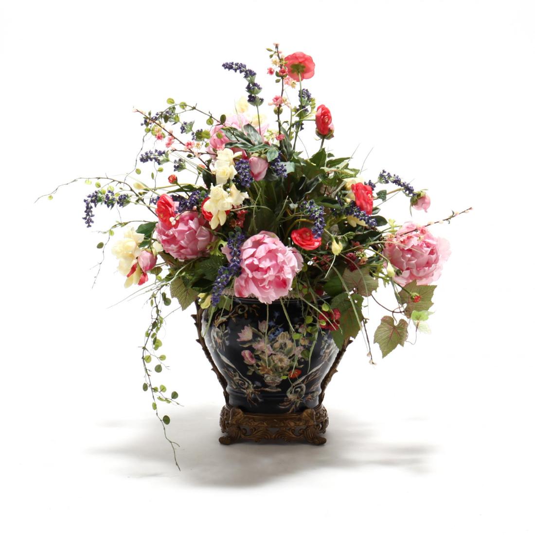 French Style Porcelain Ormolu Mounted Jardiniere with (1 of 3)