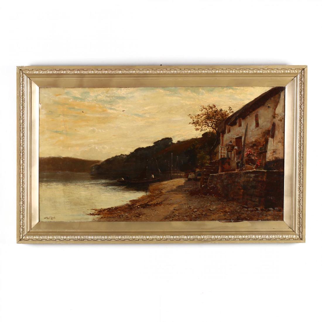 Stuart William Lloyd (British, fl. 1875-1929),: oil on canvas (lined), signed at lower left, presented in an antique gilt frame. DOA 25.5 x 41.75 in. Additional high-resolution photos are available at LelandLittle.com