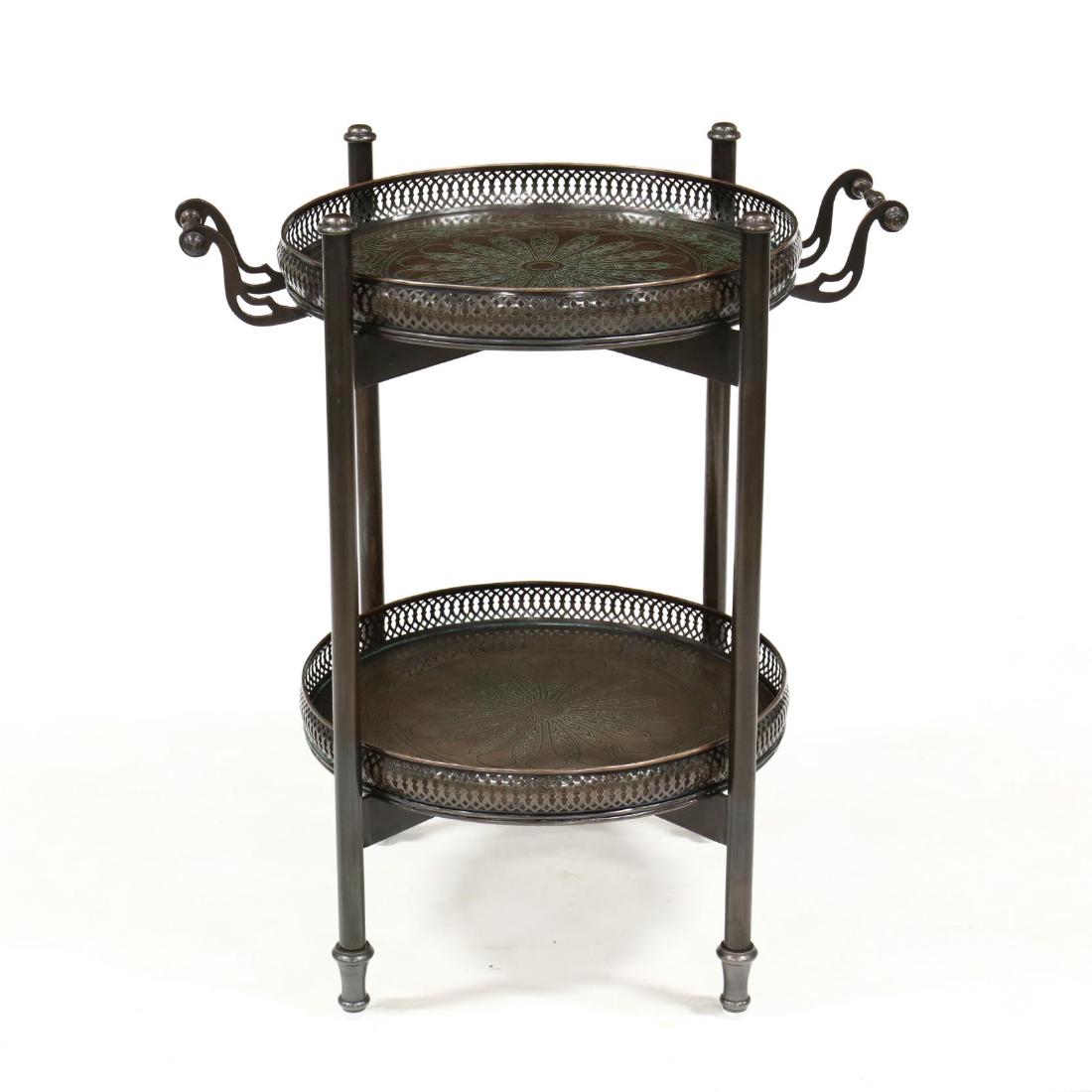 Contemporary Bronze Tone Serving Tray on Stand (1 of 3)