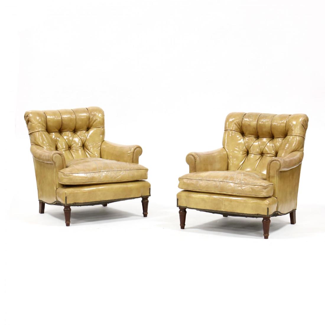 Pair of Vintage Leather Upholstered Club Chairs (1 of 4)