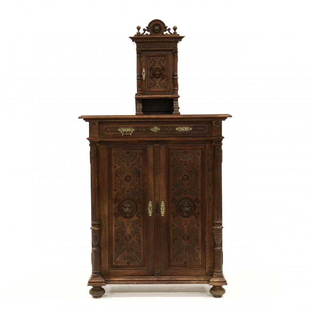Antique German Carved Oak Cabinet (1 of 5)