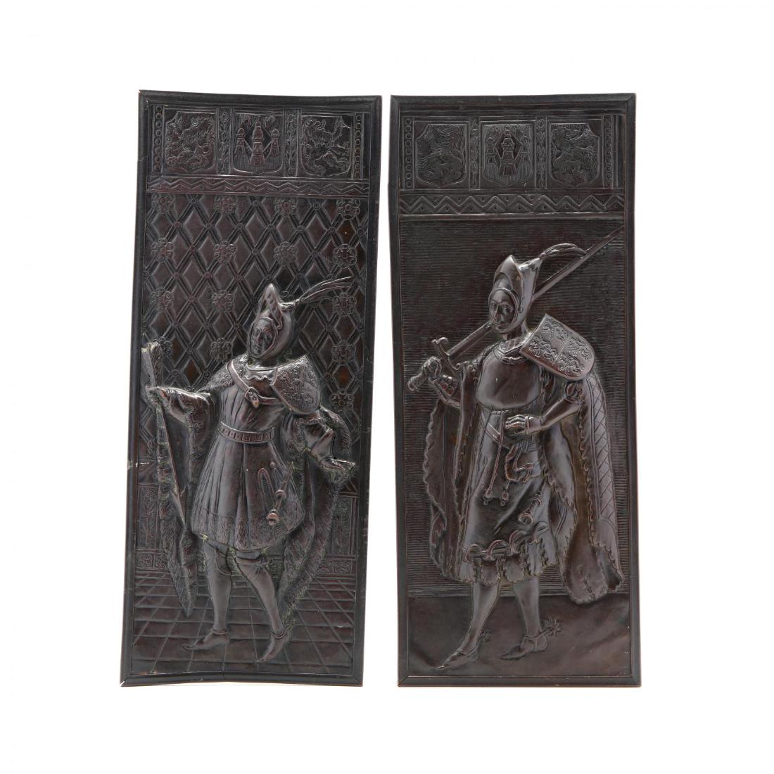 Pair of Renaissance Style Repousse Metal Plaques of (1 of 4)