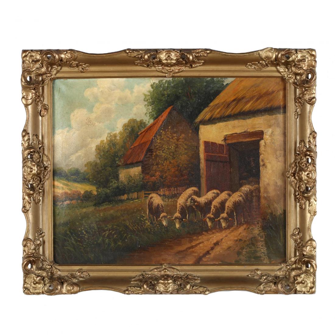 Continental School, Pastoral Scene with Sheep (1 of 3)