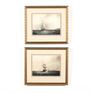 after Samuel Walters (British, 1811–1882), Two: hand-colored aquatints with engraving, 19th century, housed in uniform matting and framing. DOA 16 1/2 x 19 in. Collection of Mr. & Mrs. Steve Dent, Jacksonville, FL Additional high-resolution photos
