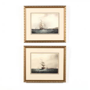 after Samuel Walters (British, 1811â€“1882), Two: hand-colored aquatints with engraving, 19th century, housed in uniform matting and framing. DOA 16 1/2 x 19 in. Collection of Mr. & Mrs. Steve Dent, Jacksonville, FL Additional high-resolution photos