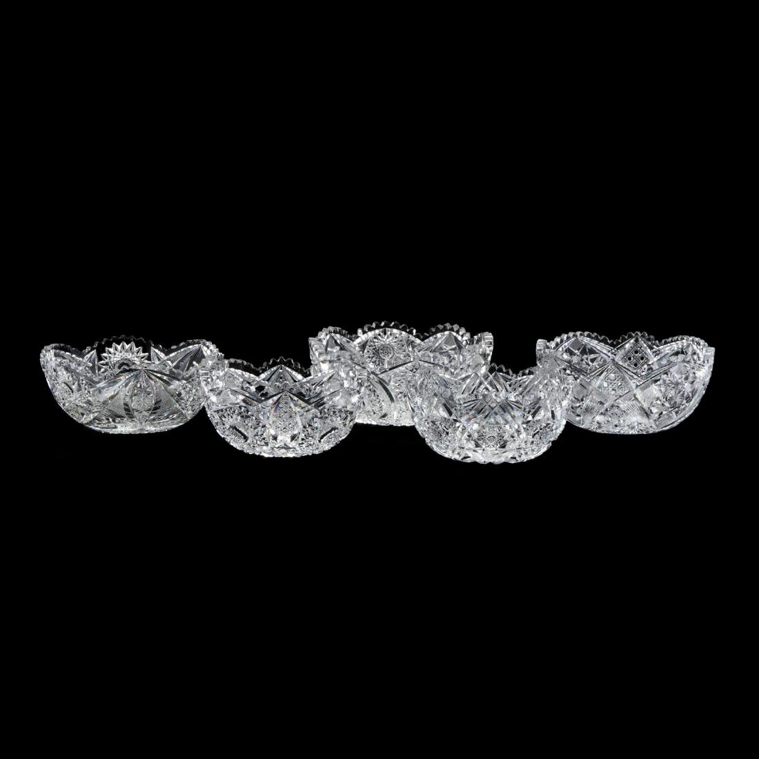 Five American Brilliant Period Cut Glass Serving Bowls (1 of 5)