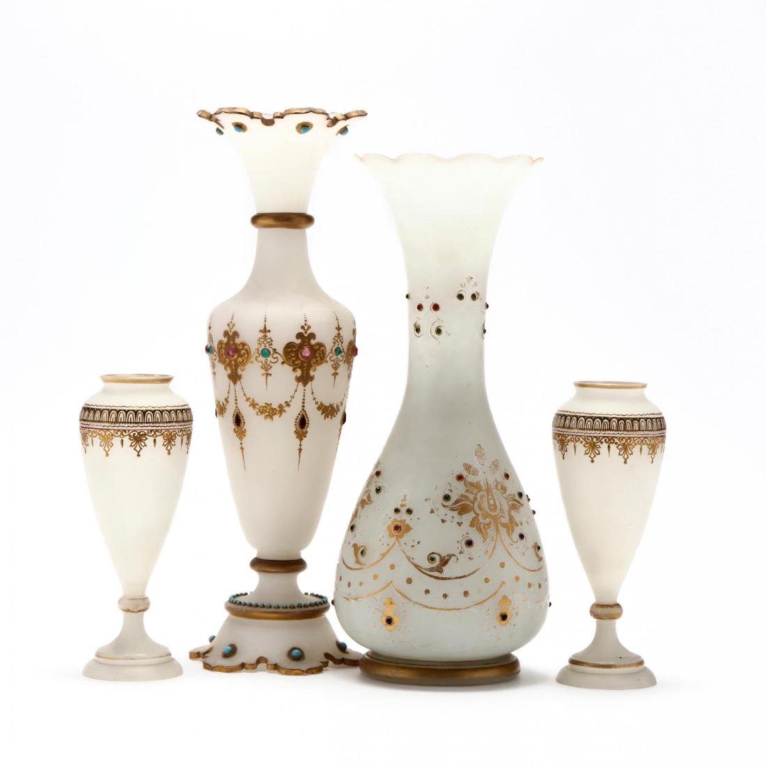 Antique Bohemian Glass Vase Set (1 of 8)