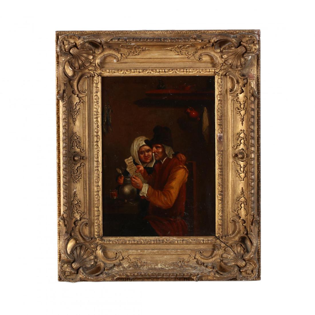 An Antique Dutch School Genre Painting (1 of 3)