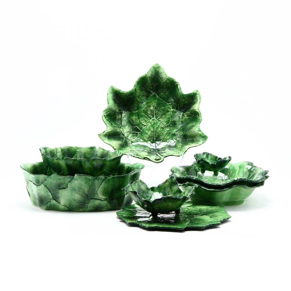 Eight Majolica Serving Accessories (1 of 8)