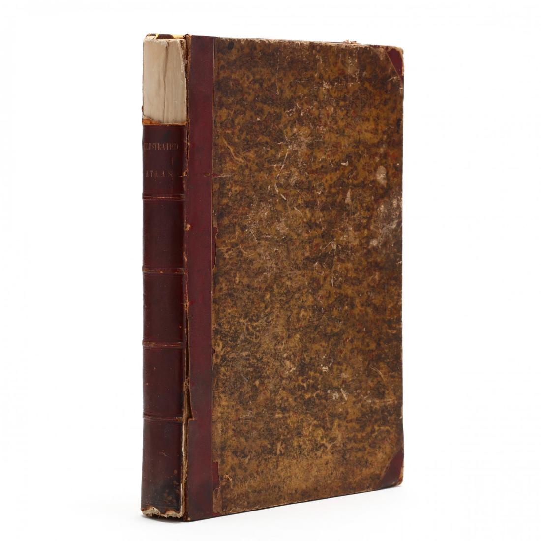 Tallis's Illustrated Atlas and Modern History of the: (London and New York: John Tallis and Company, 1851), folio (14.75 in.), three-quarter morocco over marbled boards, consisting of 83 maps engraved by John Rapkin with outline color, an engraved fronti