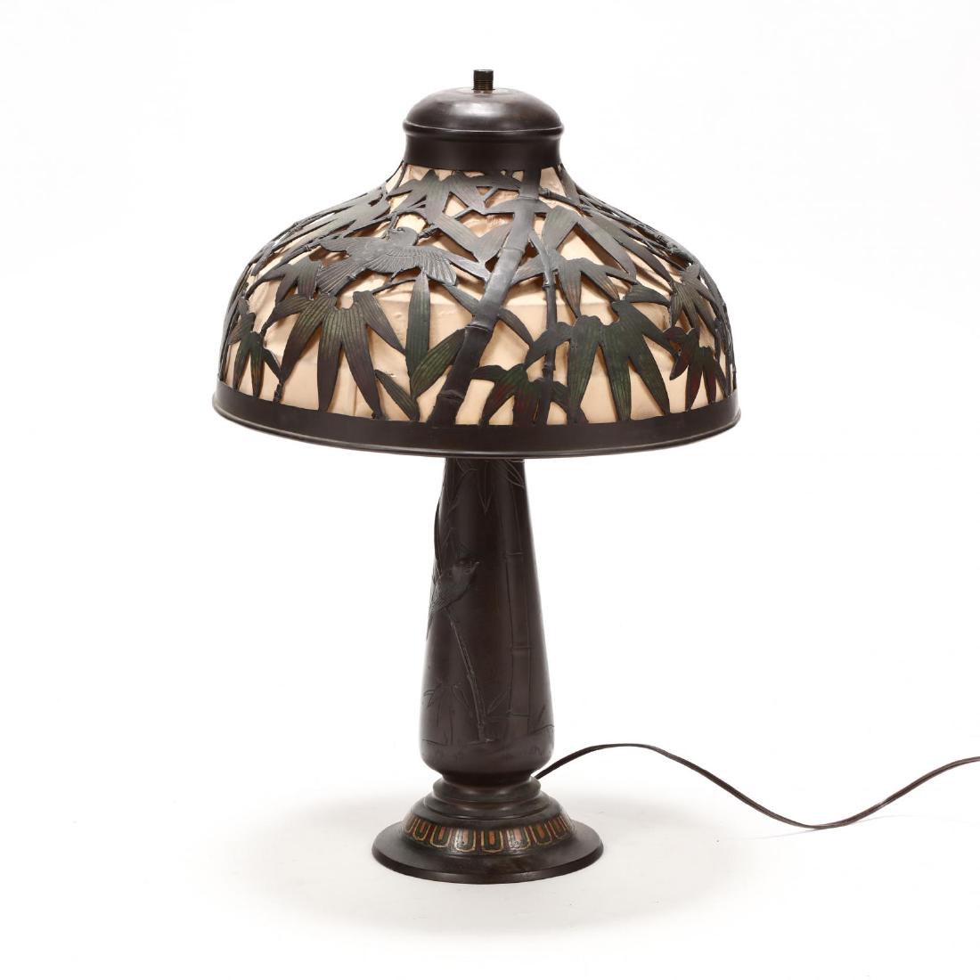 Antique Japanese Bronze Table Lamp (1 of 3)