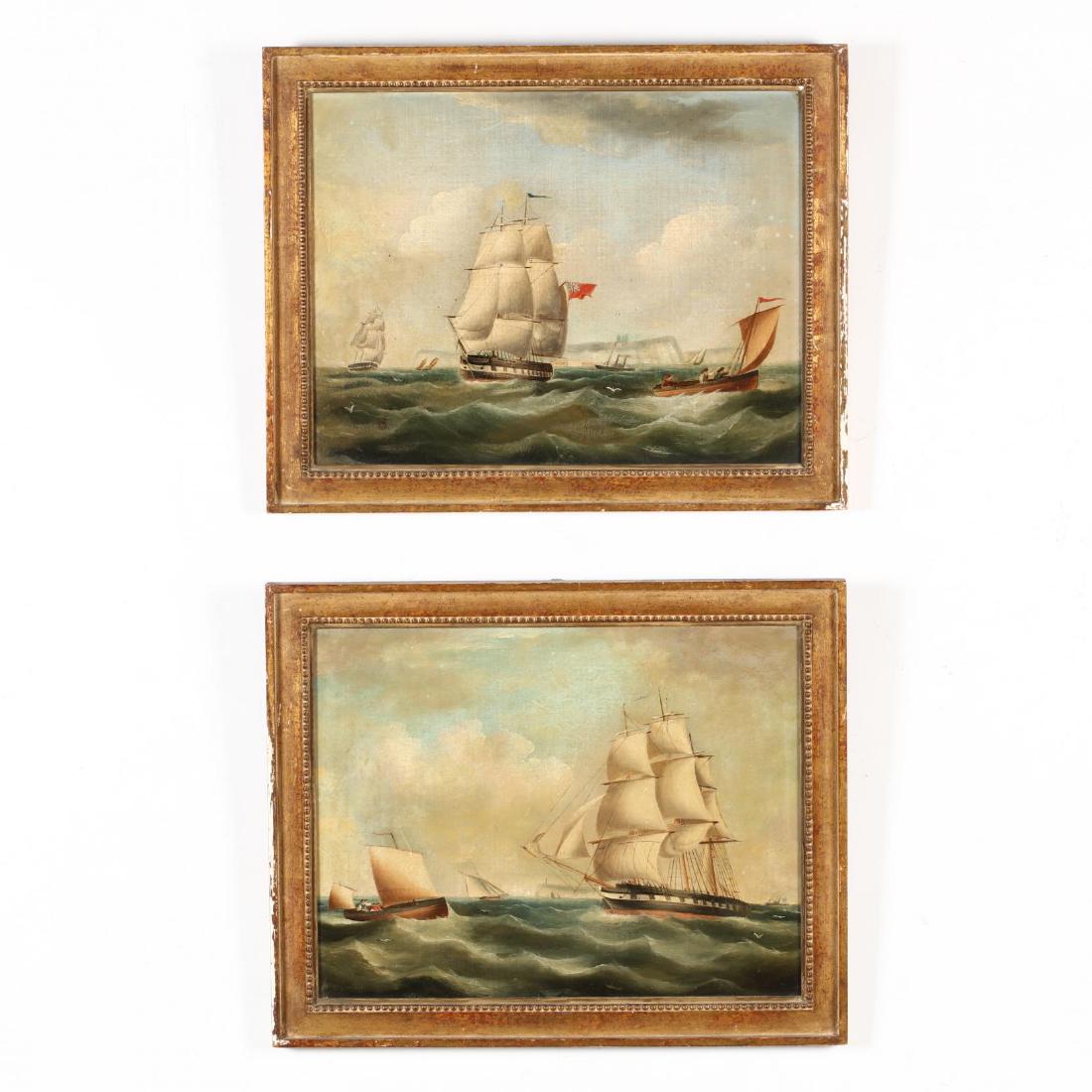 A Pair of Antique English Maritime Paintings (1 of 4)