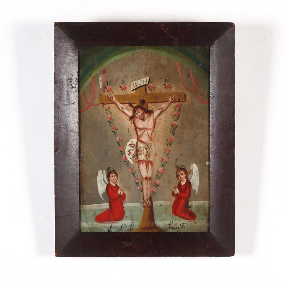 An Antique Mexican Retablo of the Crucifixion (1 of 4)