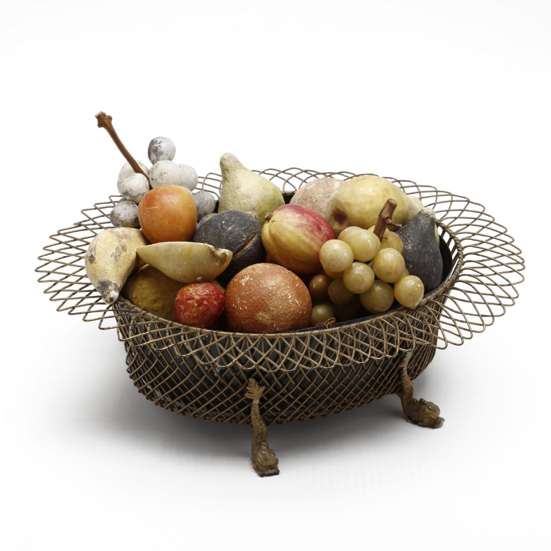 Vintage Neoclassical Basket with Stone Fruit (1 of 2)
