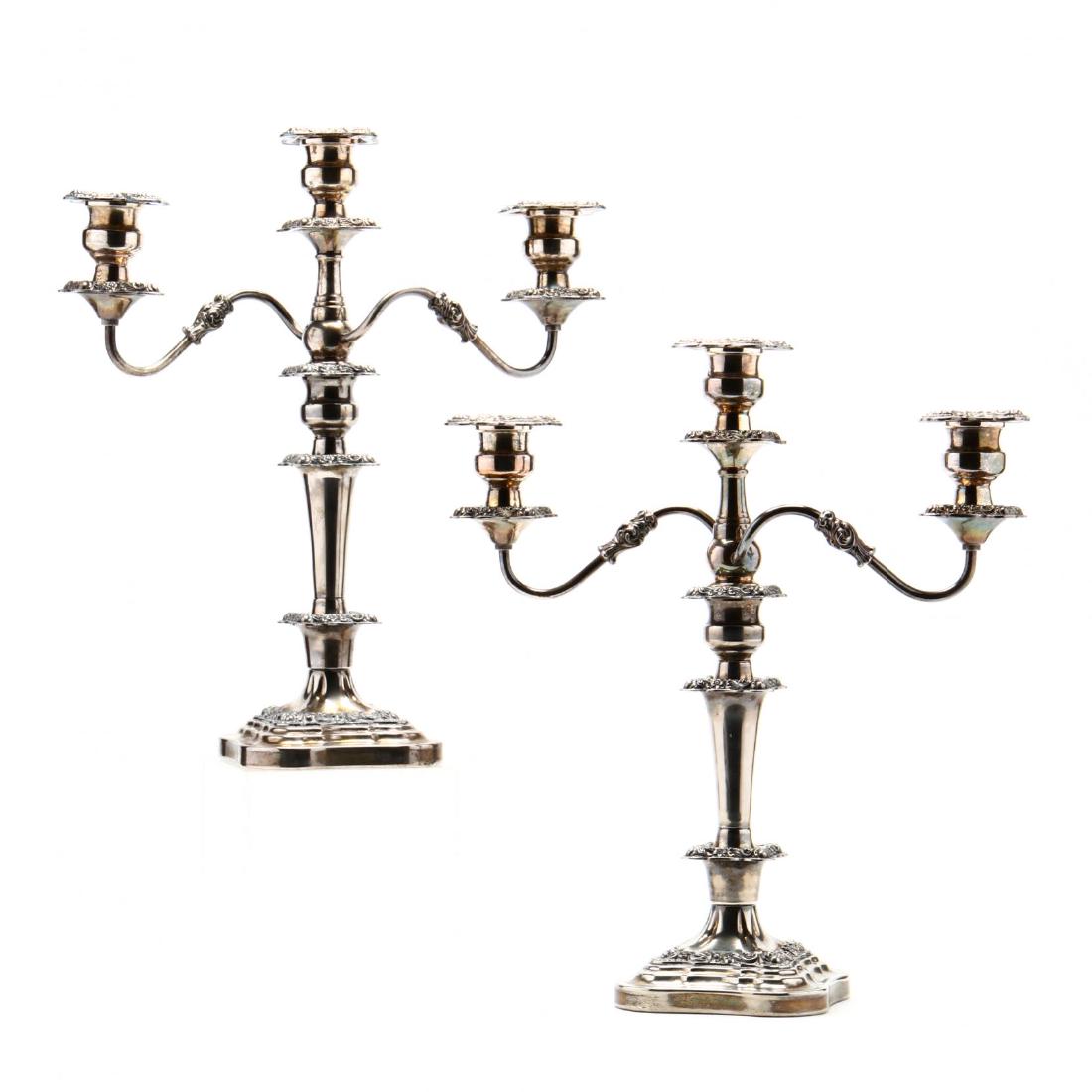 Sheffield, Pair of Silverplate Candelabra (1 of 5)