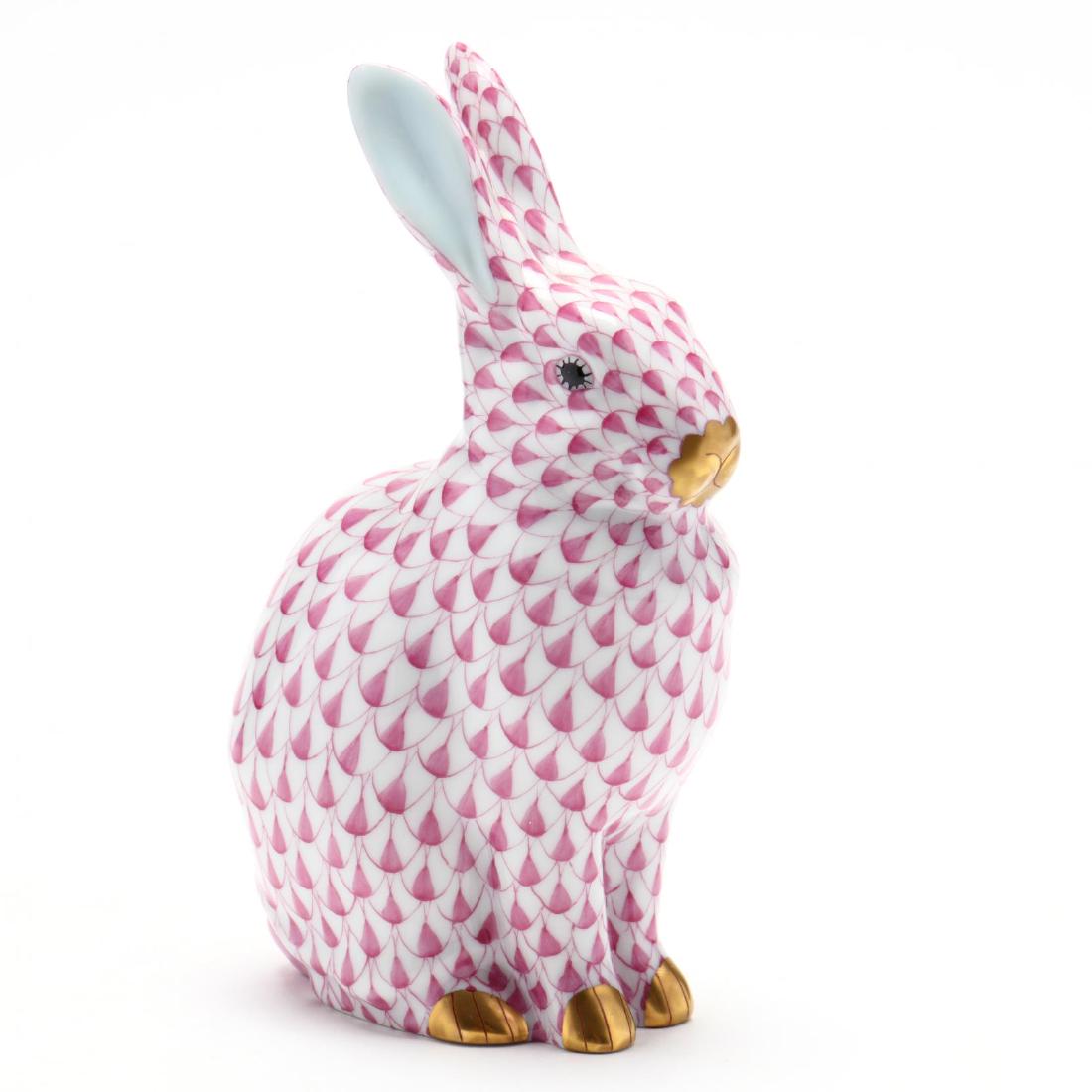 A Herend Raspberry Fish Scale Rabbit (1 of 5)