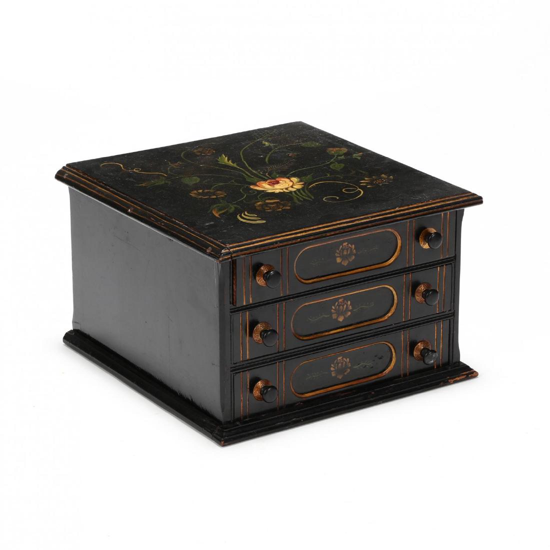 Antique Stenciled Spool Cabinet (1 of 2)