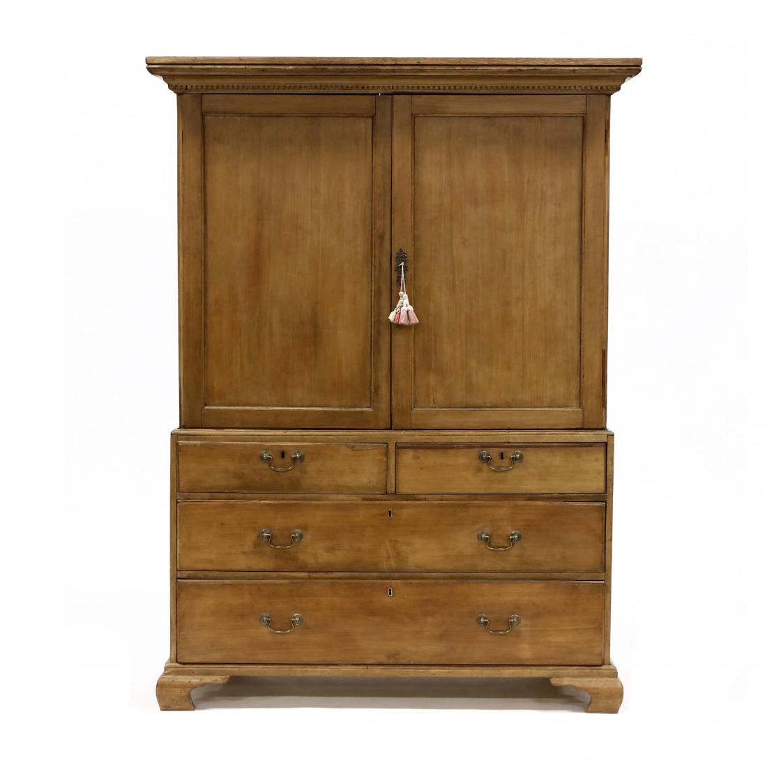 George III Pine Linen Press (1 of 5)