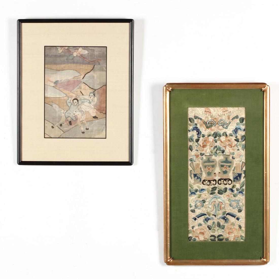 Two Framed 19th Century Chinese Textiles (1 of 3)