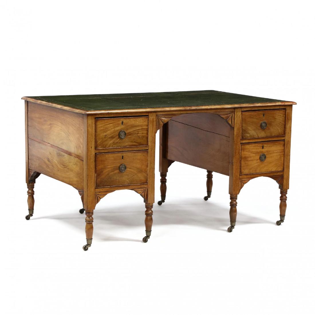 George III Mahogany Leather Top Partners Desk (1 of 3)