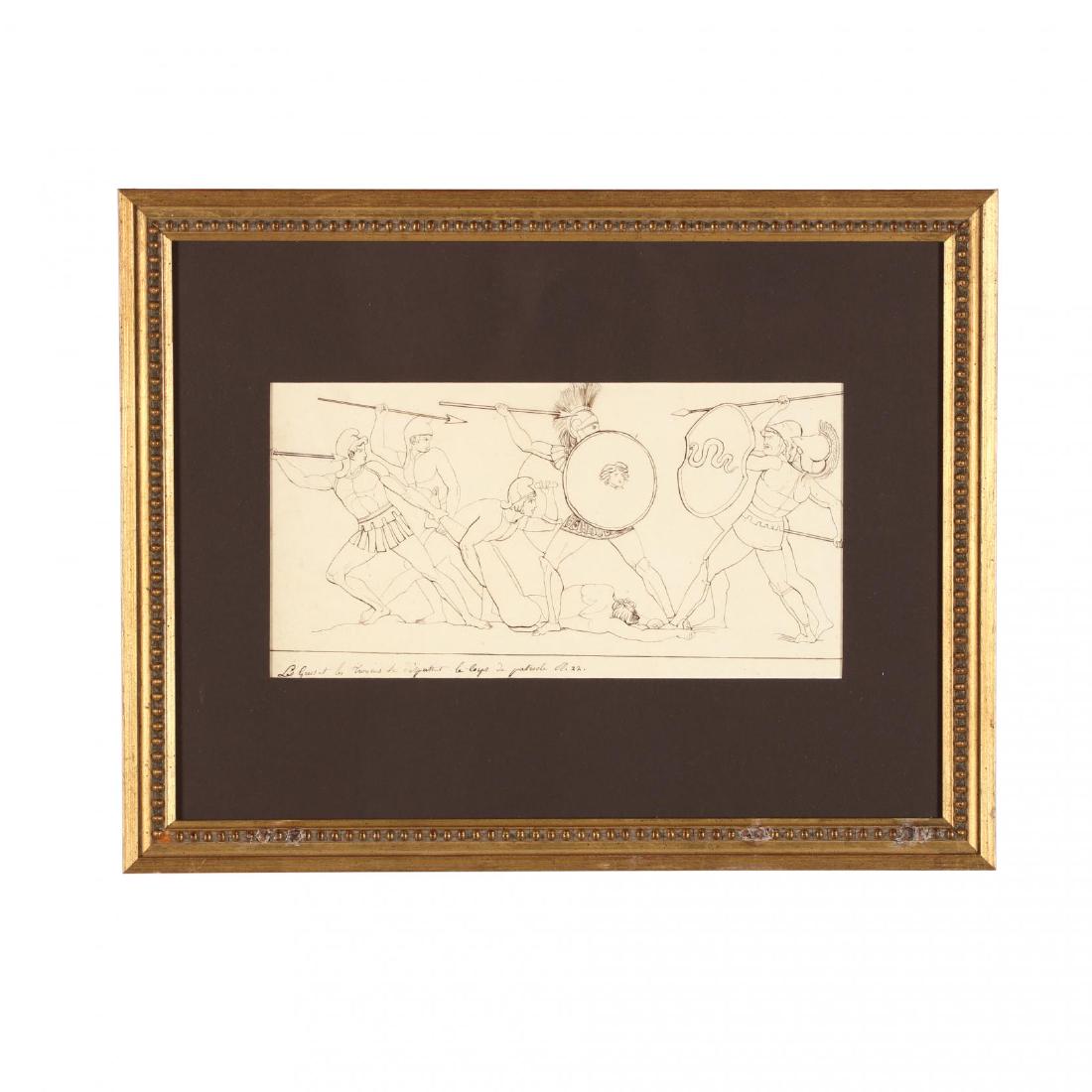 19th-Century Drawing of a Trojan War Battle Scene (1 of 2)