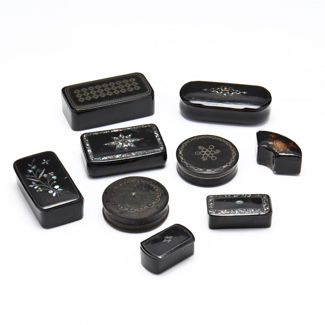 A Group of Black Lacquered Snuff Boxes (1 of 6)