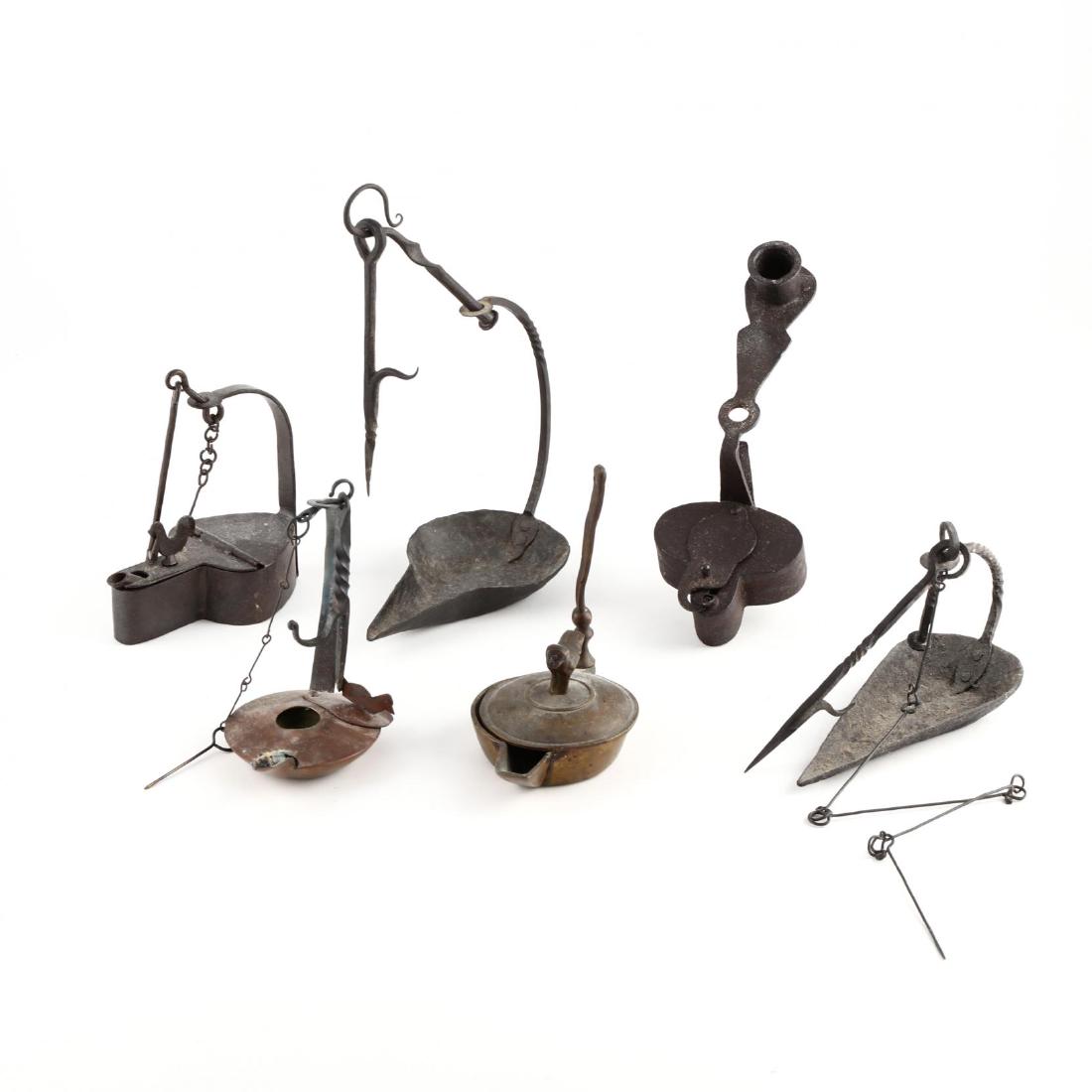 Six Antique and Vintage Betty Lamps (1 of 3)