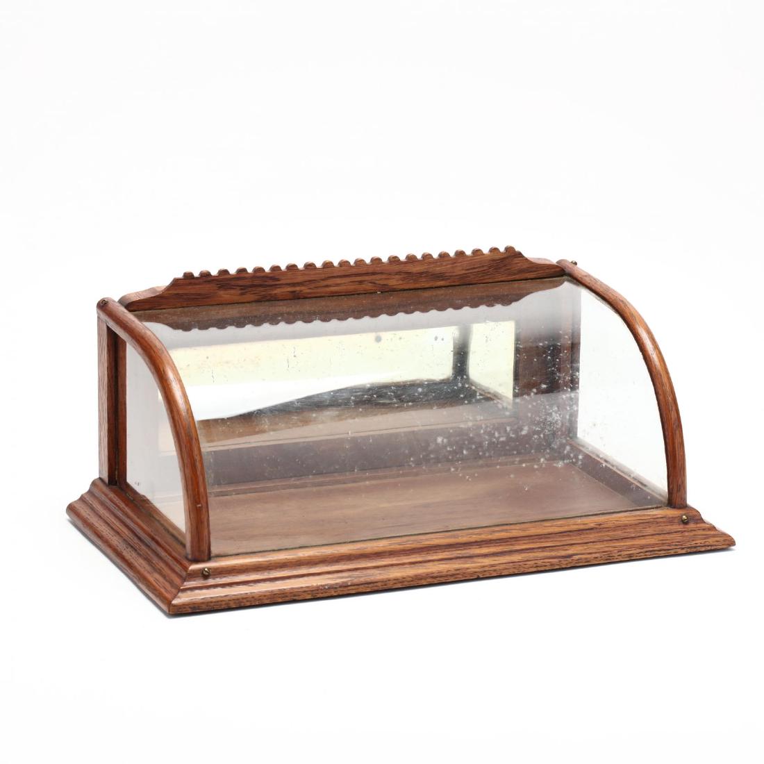 Small Antique Oak Table Top Display