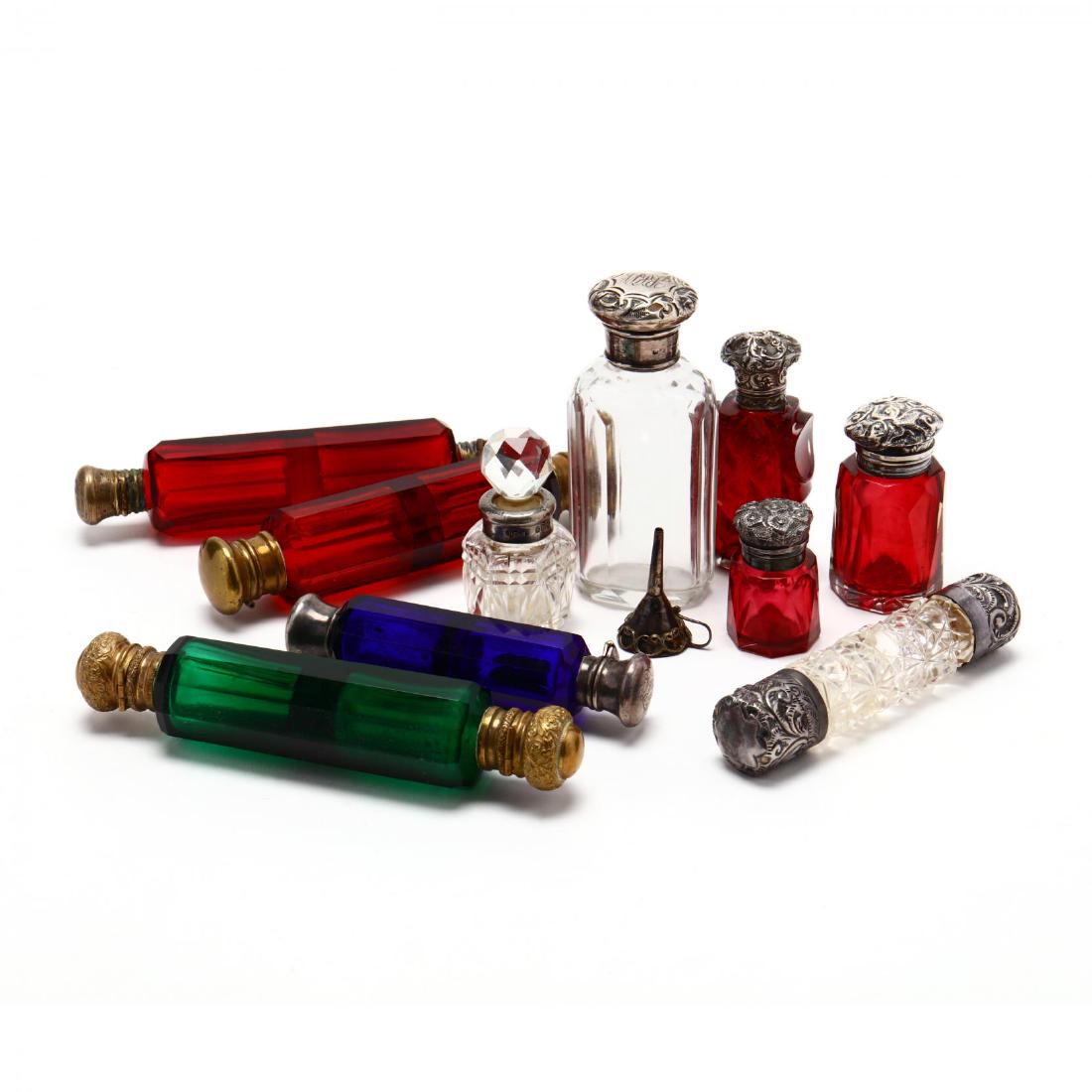 Ten Victorian Glass Scent Bottles (1 of 5)