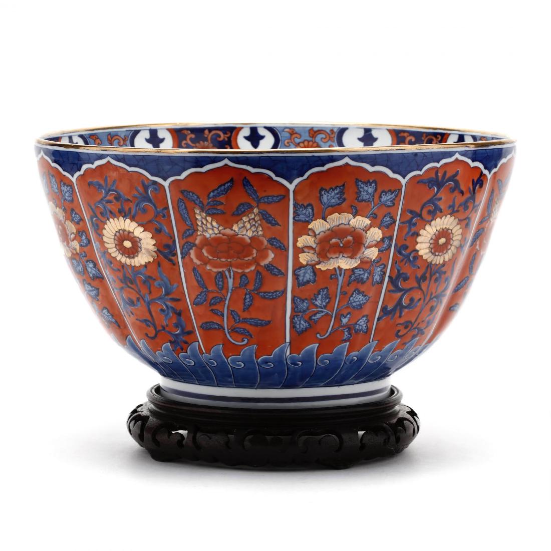 A Large Japanese Imari Porcelain Punch Bowl (1 of 6)