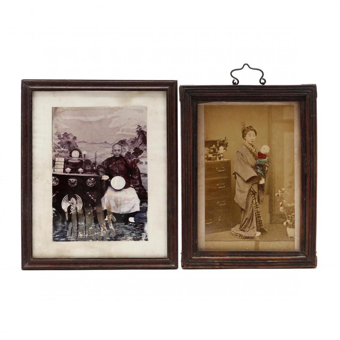 Two Vintage Asian Photographs in Wooden Frames With (1 of 6)