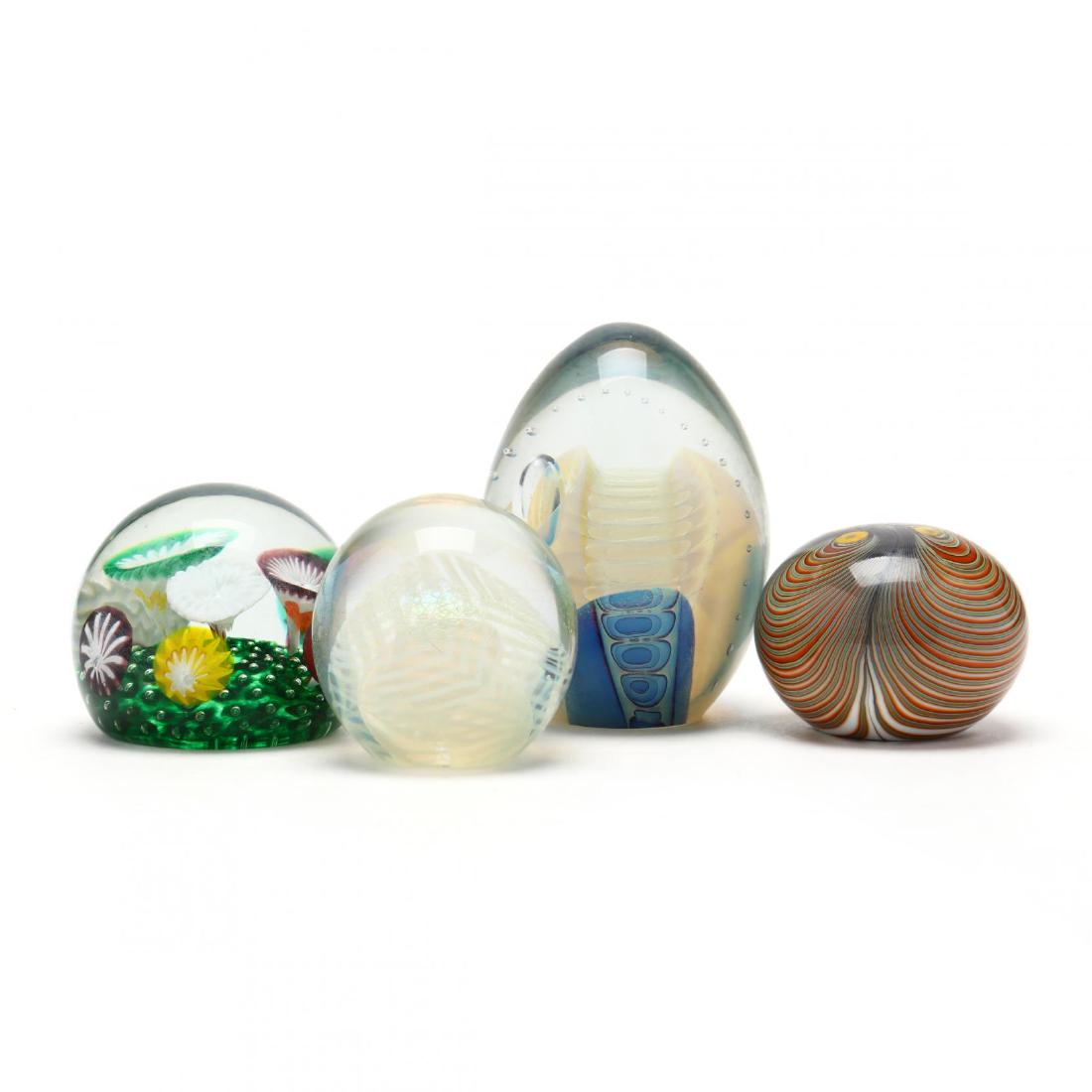 Four Art Glass Paperweights (1 of 6)