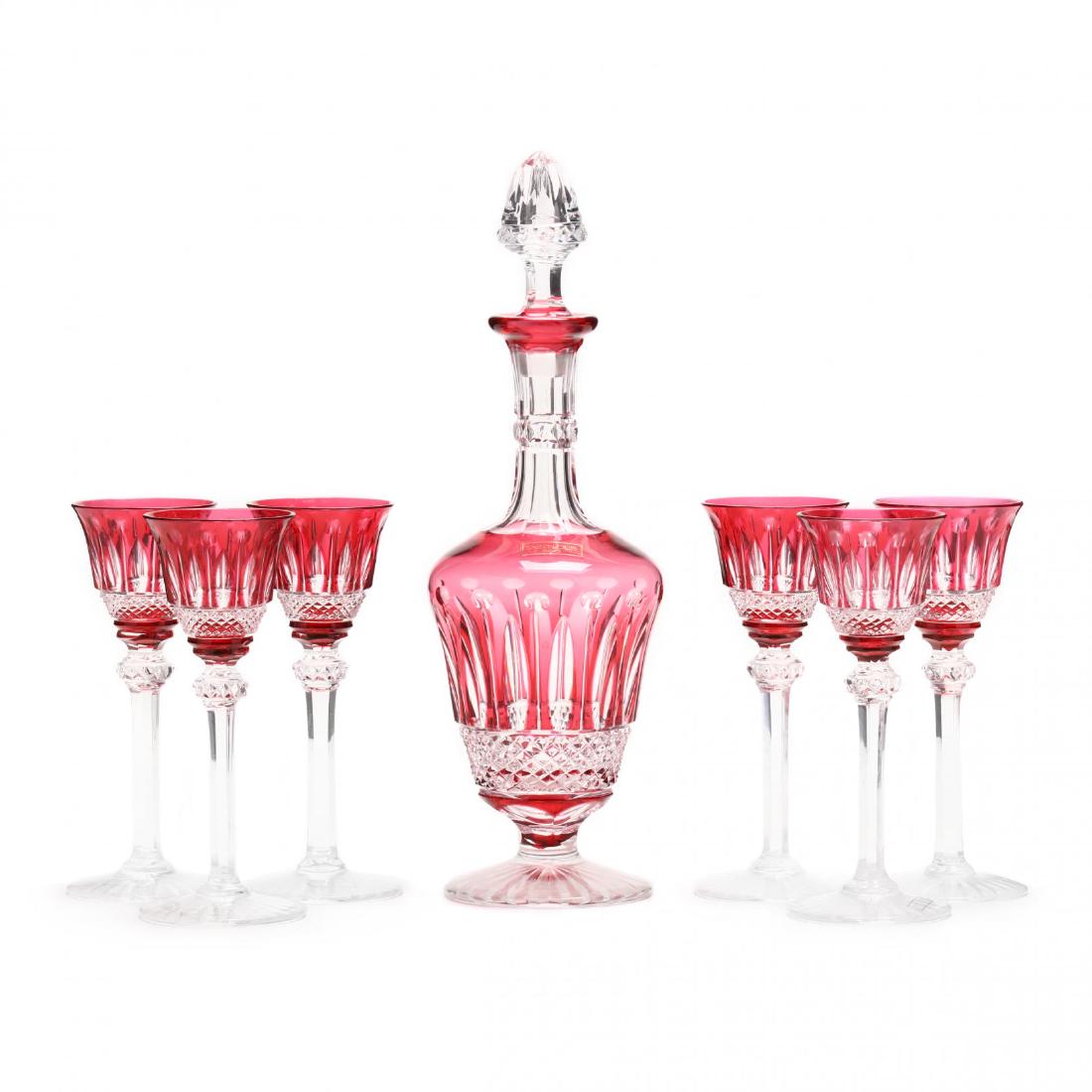 Saint-Louis Crystal,  Tommy  Seven Piece Liquor Set (1 of 5)