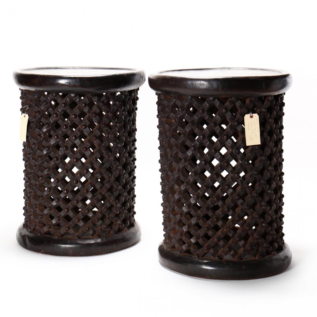 Pair of Tall Bamileke King Tables (1 of 4)