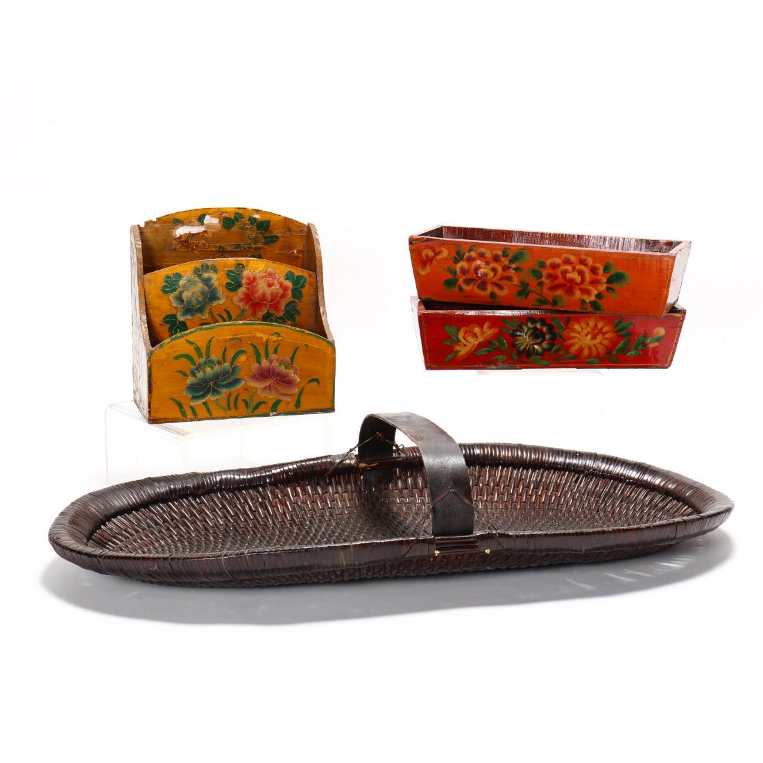 Chinese Basket and Painted Boxes (1 of 6)