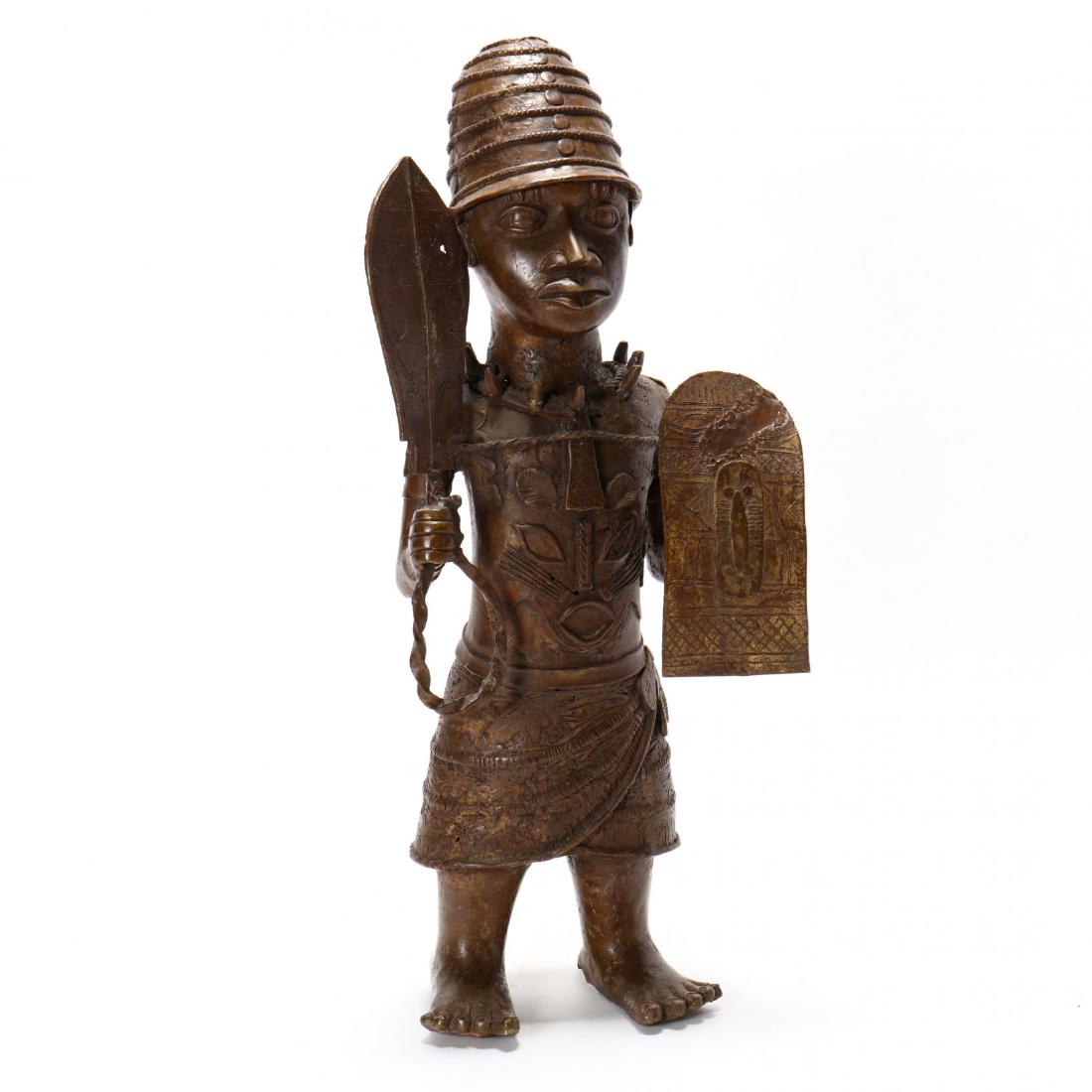 Benin Bronze Statue of a Warrior (1 of 6)